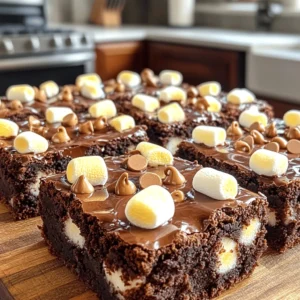 To make marshmallow frosted brownies, gather these simple ingredients: - 1 cup unsalted butter (2 sticks) - 1 cup granulated sugar - 1 cup packed brown sugar - 4 large eggs - 1 teaspoon vanilla extract - 1 cup all-purpose flour - 1 cup unsweetened cocoa powder - 1/2 teaspoon salt - 1/2 teaspoon baking powder - 2 cups mini marshmallows - 1/2 cup semi-sweet chocolate chips You can swap some ingredients if needed: - Use coconut oil instead of butter for a dairy-free option. - Try brown sugar for granulated sugar for a richer flavor. - If you want a gluten-free treat, substitute all-purpose flour with a gluten-free blend. - For a nutty taste, add chopped nuts or nut butter along with the chocolate chips. Choose the best ingredients for the best brownies: - Select fresh eggs for a rich texture. - Pick high-quality cocoa powder for a deep chocolate flavor. - Use pure vanilla extract; it adds more flavor than imitation. - Opt for mini marshmallows that are soft and fresh for the perfect topping. - For chocolate chips, select semi-sweet or dark chocolate for a balanced sweetness. These choices will help you create the most delicious marshmallow frosted brownies! To make these brownies, start by gathering all your ingredients. You will need unsalted butter, granulated sugar, brown sugar, eggs, vanilla extract, flour, cocoa powder, salt, baking powder, mini marshmallows, and chocolate chips. Preheat your oven to 350°F (175°C). Prepare a 9x13 inch baking pan by greasing it and lining it with parchment paper. This will help you lift the brownies out later. 1. Melt the butter in a medium saucepan over low heat. Once melted, remove it from the heat. 2. Whisk in the granulated and brown sugar until smooth. This mixture should look glossy. 3. Add the eggs one at a time, mixing well after each. Stir in the vanilla extract. 4. In a separate bowl, combine flour, cocoa powder, salt, and baking powder. 5. Gradually mix the dry ingredients into the wet mixture. Stir until just combined; don't overmix. 6. Fold in the chocolate chips for extra yum. 7. Pour the batter into your prepared pan and spread it evenly. Bake for 25-30 minutes. 8. To check if they are done, insert a toothpick into the center. It should come out with a few moist crumbs. 9. Remove from the oven and quickly sprinkle the mini marshmallows on top. 10. Return the pan to the oven for another 5-7 minutes until the marshmallows are puffed and golden. 11. Let the brownies cool in the pan for about 15 minutes, then lift them out using the parchment paper. 12. Transfer to a wire rack to cool completely. To make perfect brownies, remember these tips: - Do not overmix your batter. A few lumps are okay. - Use room temperature eggs. This helps them mix in better. - Check your brownies a few minutes early. Ovens can vary in heat. - Allow the brownies to cool completely before cutting. This helps them hold their shape. These steps will lead you to delicious, marshmallow-frosted brownies that everyone will love. Enjoy baking! To keep your brownies moist, use fresh ingredients. Fresh eggs and butter make a big difference. Overmixing the batter can lead to dry brownies, so mix just until combined. Use a toothpick to check for doneness. It should come out with a few moist crumbs. If the toothpick is clean, your brownies may be overbaked. When adding marshmallows, sprinkle them evenly on top of the brownies. This helps them melt and puff up nicely. After removing the brownies from the oven, let them cool a bit. This keeps the marshmallows from sliding off. If you want a shiny finish, drizzle melted chocolate over the marshmallows after cooling. Serve your brownies warm for a gooey treat. A scoop of vanilla ice cream pairs well with the chocolate. You can also top them with whipped cream for extra richness. For a unique twist, drizzle caramel sauce over the top. Enjoy them at parties, or share them with friends for a fun treat! {{image_4}} You can mix up these brownies easily! Try adding mint extract for a cool twist. Just use half a teaspoon. For a nutty flavor, add peanut butter. Swirl 1/2 cup of creamy peanut butter into the brownie mix before baking. You can also add nuts like walnuts or pecans for a crunch. Experimenting with flavors keeps things fun and fresh! You can make these brownies gluten-free. Use 1 cup of almond flour instead of regular flour. For a vegan version, swap eggs for flax eggs. Mix 1 tablespoon of flaxseed meal with 2.5 tablespoons of water and let it sit until thick. Use coconut oil instead of butter for a dairy-free treat. This way, everyone can enjoy marshmallow frosted brownies. Serving these brownies can be a fun experience. Arrange them on a nice plate and add extra mini marshmallows on top. You can even sprinkle chocolate shavings for a great look. For a special touch, serve with a scoop of vanilla ice cream. Drizzle warm chocolate sauce over the top for a rich dessert. These ideas will impress your friends and family! To keep your brownies fresh, store them in an airtight container. This will lock in moisture and keep them soft. If you plan to eat them within a few days, keep them at room temperature. Use parchment paper to separate layers if you stack them. This helps avoid sticking. If you want them to last longer, the fridge is a good option. Just be aware that cold brownies may lose some of their soft texture. Freezing brownies is simple and effective. First, let them cool completely. Then, cut them into squares. Wrap each square tightly in plastic wrap. Place the wrapped brownies in a freezer bag or container. Be sure to label it with the date. You can freeze brownies for up to three months. When you’re ready to enjoy, let them thaw in the fridge overnight. You can also microwave them for a few seconds for a fresh-out-of-the-oven taste. Reheating brownies can bring back their gooey goodness. Place a brownie on a microwave-safe plate. Heat it for about 10-15 seconds. This warms it without drying it out. If you prefer using the oven, preheat to 350°F (175°C). Place the brownie on a baking sheet and warm for about 5-10 minutes. Adding a scoop of ice cream on top makes it even better! To check if your brownies are done, insert a toothpick into the center. If it comes out with a few moist crumbs, they are ready. Overbaking can lead to dry brownies. Aim for that perfect balance of fudgy goodness. Yes, you can make these brownies ahead of time. Bake and cool the brownies, then cover them with plastic wrap. Store them in the fridge for up to three days. This helps the flavors blend and makes them even more delicious. If you want to skip the marshmallows, try using a layer of chocolate ganache. Melt equal parts chocolate and cream for a rich topping. You could also use crushed cookies for a crunchy layer. Get creative and find what you love! You now have a complete guide for making delicious Marshmallow Frosted Brownies. We covered the best ingredients, how to bake perfectly, and neat tips for serving. Don't forget the cool variations you can try, like mint or gluten-free options. Also, I shared smart ways to store and heat leftovers. Remember, baking is fun! Enjoy your sweet treats and share them with friends. Happy baking!