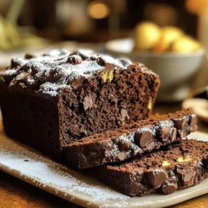 - 1 ½ cups grated zucchini (approximately 1 medium zucchini) - 1 cup all-purpose flour - 1 cup whole wheat flour - ½ cup unsweetened cocoa powder - 1 teaspoon baking soda - ½ teaspoon baking powder - ½ teaspoon salt - 1 teaspoon ground cinnamon - ½ cup vegetable oil - ¾ cup brown sugar, packed - ½ cup granulated sugar - 3 large eggs, at room temperature - 1 teaspoon pure vanilla extract - 1 cup semi-sweet chocolate chips - Optional: ½ cup chopped walnuts or pecans This recipe uses simple ingredients that pack a big flavor punch. The grated zucchini adds moisture, making the bread soft and tender. The all-purpose and whole wheat flours give it a nice texture. Cocoa powder brings in that rich chocolate flavor. Baking soda and baking powder work together to help the bread rise. Salt enhances the other flavors, while ground cinnamon adds warmth and spice. Vegetable oil keeps the bread moist, while brown sugar and granulated sugar provide sweetness. Using eggs helps bind the ingredients together and adds richness. The vanilla extract brightens the flavors and makes it smell great. Semi-sweet chocolate chips melt into the batter, creating gooey pockets of chocolate. You can add nuts like walnuts or pecans for extra crunch and flavor. Adjust the amounts based on your taste. These ingredients come together to create a deliciously decadent treat! - Preheating Temperature First, set your oven to 350°F (175°C). This is the perfect heat to bake your bread. - Greasing Techniques Grease a 9x5 inch loaf pan with cooking spray or butter. You can also line it with parchment paper. This makes removal easy after baking. - Combining Zucchini, Oils, and Sugars In a medium bowl, mix grated zucchini, vegetable oil, brown sugar, granulated sugar, eggs, and vanilla extract. Use a whisk or spatula to blend until smooth. - Importance of Mixing Well Mixing well ensures a nice, even batter. This helps all flavors come together. - Whisking Techniques for Even Distribution In a larger bowl, whisk together all-purpose flour, whole wheat flour, cocoa powder, baking soda, baking powder, salt, and cinnamon. This helps the leavening agents and spices spread out evenly. - Why Accurate Measurements Matter Accurate measurements are key in baking. They affect the texture and rise of your bread. - Techniques for Folding Batter Pour the wet mixture into the dry ingredients. Gently fold them together with a spatula. This keeps the batter light and airy. - Avoiding Overmixing for Texture Be careful not to overmix. This can make your bread tough instead of soft. - Distributing Add-ins Evenly Fold in your chocolate chips and any nuts. Make sure they are spread throughout the batter for a delicious bite. - Baking Time and Temperature Tips Place your loaf pan in the oven. Bake for 50 to 60 minutes. Check with a toothpick; it should come out clean or with a few moist crumbs. - Cooling Techniques for Best Results After baking, let the bread cool in the pan for about 10 minutes. Then, move it to a wire rack to cool completely. This helps keep the bread from getting soggy. Using room temperature ingredients helps create a smooth batter. Cold eggs or oil can make the mix dense. Always take out your eggs and oil before you start. Let them sit for about 30 minutes. This small step makes a big difference. To avoid moisture issues, don’t skip squeezing the zucchini. Grate the zucchini and place it in a clean towel. Squeeze tightly to remove excess water. This helps keep the bread from becoming too soggy. Adding spices can boost the taste of your zucchini bread. Try adding a pinch of nutmeg or a dash of vanilla. Cinnamon brings warmth, but don’t overdo it. You want it to enhance, not overpower. When choosing cocoa powder, unsweetened is your best friend. It gives a rich chocolate flavor. Semi-sweet chocolate chips add sweetness without being too much. Mixing both offers balance. To serve your double chocolate zucchini bread, slice it about an inch thick. Serve it warm for the best taste. A light dusting of powdered sugar looks nice and adds a sweet touch. For extra indulgence, add a dollop of whipped cream or a scoop of vanilla ice cream on the side. This makes the dish feel special and decadent. Enjoy your creation with a hot cup of coffee or tea! {{image_4}} Substituting Ingredients for Lower Sugar You can cut down on sugar easily. Swap out half of the brown sugar for applesauce. This keeps the bread moist and tasty. You can also use coconut sugar for a lower glycemic option. Gluten-Free Options For a gluten-free twist, use almond flour or a store-bought gluten-free blend. Just make sure to add an extra egg to help with binding. This keeps the texture light and fluffy. Adding Fruits or Other Chocolates You can add fruits like mashed bananas or chopped strawberries for extra flavor. Dark chocolate chips can also replace semi-sweet chips for a richer taste. Experimenting with Spices Try adding a dash of nutmeg or cardamom. These spices can give your bread a unique twist. You’ll find that they enhance the chocolate flavor beautifully. Best Nuts to Pair with the Recipe Walnuts or pecans work great in this recipe. They add a nice crunch and flavor. You can even toast them lightly for more depth. Other Additions to Consider Consider folding in shredded coconut or a handful of dried cherries. These add different textures and surprise flavors. Feel free to get creative with what you have in your pantry! Store your double chocolate zucchini bread at room temperature for the best taste. Wrap it in plastic wrap or foil. This keeps it moist. You can also place it in an airtight container. If you want it to last longer, refrigerate it. However, this may change the texture. - How to Properly Freeze Bread Let the bread cool completely. Then, wrap it tightly in plastic wrap. After that, add a layer of foil for extra protection. This prevents freezer burn. Label the bread with the date. - Thawing Tips for Best Quality To thaw, take the bread out and leave it at room temperature. It usually takes a few hours to thaw fully. If you're in a hurry, you can use the microwave. Heat it for 10 to 15 seconds. Just be careful not to overheat. - How Long Does It Last? When stored at room temperature, the bread lasts about 3 to 4 days. If you keep it in the fridge, it may last a week. If frozen, it can remain good for up to 3 months. Always check for changes in smell or texture before eating. Yes, you can use frozen zucchini. Just thaw it out first. Squeeze out the extra water. This helps keep the bread from becoming too wet. Frozen zucchini works great in this recipe. Check the bread near the end of baking. Insert a toothpick into the center. If it comes out clean or with a few moist crumbs, the bread is done. If it has wet batter, bake it a few more minutes. Yes, you can make some swaps. Use coconut oil instead of vegetable oil. You can also use other types of flour, like almond flour. Just keep in mind that this may change the flavor and texture. I love serving this bread warm. You can dust it with powdered sugar. A scoop of vanilla ice cream on the side is a great treat. You can also add whipped cream for an extra touch. Zucchini adds moisture and nutrients. It is low in calories and high in fiber. This bread can be a healthier dessert option. The dark chocolate provides antioxidants as well. Enjoying it in moderation adds to your diet. In this post, we covered how to make delicious double chocolate zucchini bread. We discussed all the ingredients you'll need, from grated zucchini to semi-sweet chocolate chips. You learned step-by-step instructions for mixing and baking. I shared tips for the best texture and flavor. Remember, you can customize this recipe with healthier options or different flavors. Proper storage ensures your bread stays fresh. Enjoy this tasty treat that pairs well with many occasions. Now, get baking and delight in this chocolatey goodness!