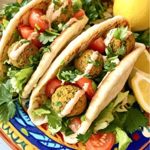 - 1 cup canned chickpeas, drained and rinsed - 1 small onion, roughly chopped - 2 cloves garlic, minced - 1/4 cup fresh parsley, finely chopped - 1/4 cup fresh cilantro, finely chopped - 1 teaspoon ground cumin - 1 teaspoon ground coriander - 1/2 teaspoon baking powder - 2 tablespoons all-purpose flour (or chickpea flour for a gluten-free option) - Salt and pepper to taste - Olive oil spray - 4 pita breads - 1 cup diced tomatoes - 1 cup shredded lettuce - 1/2 cup tahini sauce (or yogurt sauce) for drizzling I love using chickpeas for falafel. They are rich in protein and fiber. You can use canned ones for ease. Just drain and rinse them well. A small onion adds sweetness and depth. Garlic gives a punch that I find essential in this dish. Fresh herbs like parsley and cilantro add brightness. I usually chop them finely for better flavor distribution. Cumin and coriander are my go-to spices. They bring warmth and earthiness to the falafel. Baking powder helps them puff up, making them light and crispy. For the binder, I use flour. You can opt for chickpea flour if you want a gluten-free dish. Add salt and pepper to taste; they enhance all the flavors. To finish, you need a light spray of olive oil. It helps achieve that golden, crispy crust in the air fryer without excess fat. Don't forget the pita bread! It holds everything together. I like to fill mine with fresh diced tomatoes and shredded lettuce. Finally, drizzle with tahini or yogurt sauce for creaminess. To start, gather your ingredients. You will need canned chickpeas, onion, garlic, fresh herbs, spices, baking powder, and flour. Next, add the drained chickpeas, chopped onion, minced garlic, parsley, cilantro, cumin, coriander, baking powder, and flour into a food processor. - Pulse the mixture until it is coarse and holds together. - Avoid making it too smooth; you want texture. Now, it's time to shape the falafel. Transfer your falafel mixture into a bowl. With clean hands, form small balls the size of golf balls. You should get around 12 to 15 balls. Before cooking, prep your air fryer. Preheat it to 375°F (190°C). Generously spray the air fryer basket with olive oil. This step helps keep the falafel from sticking. Now comes the fun part: cooking! Place the falafel balls in the air fryer basket. Make sure they are in a single layer and do not touch each other. This helps them cook evenly. Lightly spray the tops with more olive oil for extra crispiness. Air fry the falafel for 10 to 12 minutes. Flip them halfway through to ensure both sides get golden brown. You will know they are done when they look crispy and brown. While the falafel cooks, prepare your pita bread. Carefully cut each pita in half to make pockets. When the falafel is ready, let it cool for about a minute. Now, stuff each pita half with a few crispy falafel balls. Add diced tomatoes and shredded lettuce to each pocket. For the final touch, drizzle tahini sauce or yogurt sauce over the fillings. Enjoy your healthy and tasty Air Fryer Falafel Pita Pockets! To get crispy falafel, focus on the ingredient ratios. The right mix of chickpeas, herbs, and spices is key. Too much flour can make them dense. Keep the mix coarse, not smooth. This helps them hold their shape and allows air to flow in the air fryer. Using the right oil spray makes a big difference. I always opt for olive oil spray. A light coating on both sides of the falafel will help them brown nicely. It’s all about balance; too little oil means they may not crisp up. When it comes to flavor, pair falafel with fresh toppings. Diced tomatoes and shredded lettuce add crunch. You can also try sliced cucumbers or pickles for extra zing. Don’t forget to drizzle tahini or yogurt sauce on top. This adds creaminess and ties all the flavors together. For garnishes, consider fresh herbs like parsley or cilantro. They not only enhance the look but also boost flavor. Lemon wedges on the side are a must. A squeeze of lemon brightens each bite and makes the falafel taste even better. One big mistake is overmixing the falafel mixture. If you blend it too much, the falafel will lose their texture. Aim for a rough, chunky blend that still holds together. This ensures a lovely bite when you cook them. Another common error is crowding the air fryer basket. Give the falafel space to breathe. If they touch, they won’t cook evenly. Make sure you arrange them in a single layer. This way, they will get crispy all around. {{image_4}} You can easily make these falafel gluten-free by swapping all-purpose flour for chickpea flour. This change keeps the falafel light and tasty. Chickpea flour adds a nutty flavor that pairs well with the spices. It also helps bind the mixture without using gluten. Many people enjoy this option, especially those with gluten sensitivities. For a bolder taste, try adding extra spices or vegetables. You can mix in some paprika or chili powder for heat. Chopped bell peppers or carrots can also bring a nice crunch. Experiment with herbs like mint or dill to refresh the flavor. Using different spices and veggies makes the falafel unique each time. You can serve these falafel in many ways. Instead of pita bread, try using lettuce wraps for a low-carb option. Adding different sauces can elevate your meal. Besides tahini, you could use yogurt sauce, spicy harissa, or even hummus. Each sauce gives a new twist to the falafel, making it fun to explore. After making these tasty falafel, you may have some leftovers. Store them in an airtight container. Place the container in your fridge. This keeps them fresh for about 3 to 5 days. When you want to eat them, reheat the falafel in your air fryer. Set it to 350°F (175°C) for about 5 minutes. This helps restore their crispy texture. You can freeze falafel for later use. Shape the falafel balls and place them on a baking sheet. Make sure they do not touch each other. Freeze them for about 1 hour. Once frozen, transfer them to a freezer bag. Label the bag with the date. Frozen falafel can last up to 3 months. When you want to cook them, you can air fry them straight from the freezer. Just add a couple of extra minutes to the cooking time. To keep your falafel tasty and fresh, avoid storing them with moisture. If you want to store them with sauce, do so separately. This helps maintain their crunch. For extra flavor, reheat them in the air fryer instead of the microwave. This method keeps them crispy and delicious. If you don’t own an air fryer, you can still make falafel. Here are some great options: - Oven Baking: Preheat your oven to 400°F (200°C). Place the shaped falafel on a baking sheet lined with parchment paper. Bake for about 20-25 minutes, flipping halfway through for even cooking. - Pan-Frying: Heat oil in a skillet over medium heat. Add the falafel balls and cook until golden brown on all sides, about 5-7 minutes per side. - Deep Frying: Heat oil in a deep pot to 350°F (175°C). Carefully drop in the falafel and fry until golden brown, about 3-4 minutes. Each method brings out unique flavors and textures! Yes, you can prepare falafel in advance. Here are some handy tips: - Mix the Ingredients: You can blend the chickpeas and spices a day before. Store the mixture in the fridge, covered. - Shape and Refrigerate: Form the falafel balls and keep them in the fridge for a few hours or overnight. This helps them hold their shape better while cooking. - Freezing: If you want to make them even earlier, freeze the uncooked falafel. Spread them on a tray first, then transfer to a container once frozen. They can last for up to three months in the freezer. To tell if your falafel is done, look for these signs: - Color: They should be golden brown on the outside. - Texture: A crispy crust with a firm but tender inside. - Cooking Time: If air frying, cook for 10-12 minutes, flipping halfway. You can also cut one open to check if it’s hot throughout. Enjoy your tasty meal! You learned how to make falafel from scratch. We covered key ingredients like chickpeas, herbs, and spices. Then we dove into step-by-step instructions for mixing, shaping, and cooking. I shared tips for getting crispy falafel and avoiding common mistakes. Finally, you explored variations and storage options. Making falafel is fun and rewarding. With practice, you can create tasty meals that impress. Keep experimenting with flavors and techniques to find what you love most. Enjoy your homemade falafel in pita pockets or as a snack!