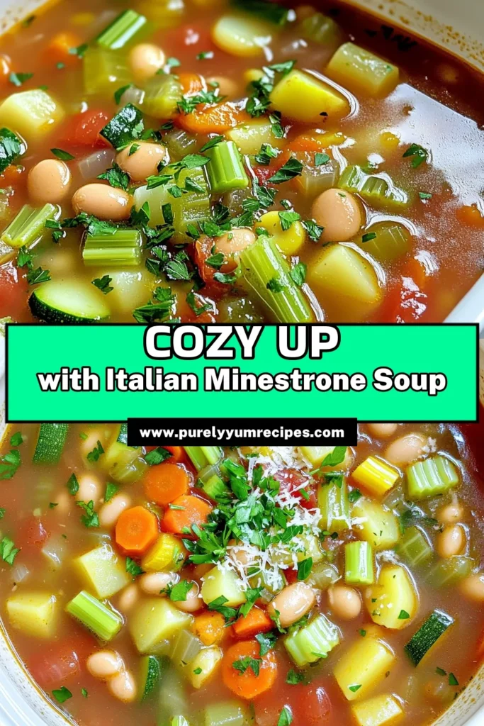 Warm up your dinner routine with this Hearty Slow Cooker Rustic Italian Minestrone Soup! Packed with fresh vegetables and delicious flavors, this easy recipe is perfect for busy days. Just toss everything in your slow cooker, and let it simmer until tender. Serve with crusty bread for a delightful meal! Click through for the full recipe and make your weeknight dinners a breeze. #MinestroneSoup #SlowCookerRecipes #HealthyEating #ItalianCooking