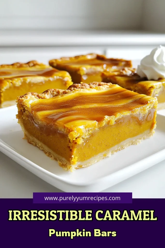 Indulge in the ultimate fall treat with these Caramel Pumpkin Pie Bars! Perfectly spiced and drizzled with caramel, this simple recipe will become your new favorite dessert. With easy-to-follow steps, you’ll create a delicious pumpkin filling over a buttery crust that’s sure to impress. Ready to bake these mouthwatering bars? Click here to discover the full recipe and bring the flavors of autumn into your kitchen! #PumpkinPie #DessertRecipes #FallBaking #CaramelTreats