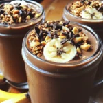 - 2 ripe bananas, sliced into rounds - 1 cup almond milk (or any milk of your choice) - 2 tablespoons natural peanut butter (creamy or crunchy) - 2 tablespoons unsweetened cocoa powder - 1 tablespoon honey or maple syrup (adjust based on your sweetness preference) - 1/4 cup Greek yogurt (optional, for added creaminess) - 1/2 teaspoon pure vanilla extract - A handful of ice cubes (optional, for a chilled smoothie) - Toppings: granola, chopped nuts, additional banana slices, or dark chocolate shavings You can swap some ingredients easily. Use soy milk or oat milk in place of almond milk. If you prefer another nut butter, try almond or cashew butter. You can also skip Greek yogurt for a lighter smoothie. Instead of honey, you can use agave syrup or coconut sugar. Don't have bananas? Use frozen berries for a fruity twist. - Bananas are a great source of potassium. They boost your energy and help with digestion. - Almond milk is low in calories and adds calcium, making it heart-friendly. - Peanut butter gives protein and healthy fats. It helps keep you full longer. - Cocoa powder is rich in antioxidants. It may improve mood and brain health. - Greek yogurt adds probiotics for gut health. It's also high in protein. - Honey or maple syrup offers natural sweetness without refined sugar. These ingredients work together to make this smoothie not just tasty but also good for you! To start, gather all your ingredients. You will need: - 2 ripe bananas, sliced into rounds - 1 cup almond milk - 2 tablespoons natural peanut butter - 2 tablespoons unsweetened cocoa powder - 1 tablespoon honey or maple syrup - 1/4 cup Greek yogurt (optional) - 1/2 teaspoon pure vanilla extract - A handful of ice cubes (optional) Now, add the sliced bananas, almond milk, peanut butter, cocoa powder, and honey into your blender. If you want to make it extra creamy, add Greek yogurt. Don’t forget the vanilla extract for extra flavor! Blend everything on high speed. You want it smooth and creamy. This usually takes about 30 seconds. If you like it cold, toss in some ice cubes and blend again. Check the texture. It should be thick but pourable. Next, grab your jars. Carefully pour the smoothie into each jar, filling them about three-quarters full. This leaves room for toppings. Now for the fun part! Choose your toppings. You can add granola, chopped nuts, extra banana slices, or dark chocolate shavings. This not only makes it tasty but also adds a nice look. Enjoy your tasty treat! To make the best chocolate peanut butter smoothie, start with a strong blender. This helps mix all the ingredients well. Add the softer items first, like bananas and almond milk. Then, add the thicker ingredients, such as peanut butter and cocoa powder. This order helps blend smoothly. If you want it cold, add ice cubes last. Blend until the mixture is creamy and smooth. Taste your smoothie before serving. If it isn’t sweet enough, add honey or maple syrup. Start with just a little, like a teaspoon. You can always add more if needed. Blend briefly after adding to mix it well. This way, you control the sweetness to match your taste. A great-looking smoothie jar makes it even better! Fill jars about three-quarters full. This leaves space for toppings. Use a spoon or straw that fits your jar. For toppings, try a mix of granola, nuts, or banana slices. Lay them on top nicely for a fun look. If you like, add some dark chocolate shavings for an extra treat! {{image_4}} You can mix flavors to create fun smoothie jars. Try adding berries, like strawberries or blueberries. They pair well with chocolate and peanut butter. You can also use a scoop of nut butter, like almond or cashew. If you want a tropical twist, add pineapple or mango. Each flavor brings a new taste to your smoothie. To make this smoothie dairy-free and vegan, use plant-based milk. Almond milk works great, but you can use oat or coconut milk too. Skip the Greek yogurt or use a dairy-free yogurt alternative. This keeps the creaminess while making sure it’s vegan. You can still enjoy delicious chocolate and peanut butter flavors without any animal products. To boost protein, add a scoop of protein powder. You can use plant-based protein for a vegan option. Another choice is chia seeds or flaxseeds. They add fiber and healthy fats too. If you prefer, toss in a tablespoon of hemp seeds. These small additions make your smoothie more filling and nutritious. To keep your chocolate peanut butter smoothie jars fresh, seal them well. Use lids that fit tight. Store the jars in the fridge. This way, they stay cool and tasty. If you want, you can also use glass or plastic containers. Just make sure they are clean and dry before adding your smoothie. Smoothie jars can last up to two days in the fridge. After that, they may lose taste and texture. If you see any change in color or smell, it is best to toss them. To keep them fresh longer, store the jars away from strong-smelling foods. This prevents unwanted flavors from mixing in. These smoothies are best served cold. If you want to enjoy them warm, heat them gently on the stove. Use low heat to avoid cooking the smoothie. Stir often to ensure even warming. When ready to serve, add your favorite toppings like granola or nuts. This adds crunch and flavor, making your smoothie even more enjoyable. Yes, you can use any milk type you like. Almond milk, oat milk, or soy milk all work well. Each option gives the smoothie a different taste and texture. If you want a creamier smoothie, try whole milk or coconut milk. Just pick what you enjoy most! To make your smoothie thicker, add more frozen banana or Greek yogurt. You can also use less liquid. If you want an even richer texture, add a scoop of protein powder. Blending in ice cubes can also help create a thicker, frosty feel. Toppings can make your smoothie jar even more fun! Granola adds crunch, while chopped nuts give a nice bite. Additional banana slices bring freshness, and dark chocolate shavings add a rich touch. Mix and match toppings to find your favorite combo! In this post, we explored how to create delicious smoothie jars. We covered key ingredients, substitutions, and their health benefits. Followed by step-by-step blending instructions for smooth results and tips for sweetening and presenting your jars. We also discussed flavor variations, storage methods, and addressed common questions. Smoothie jars are fun, healthy, and easy to make. Try them out to boost your nutrition and creativity in the kitchen!