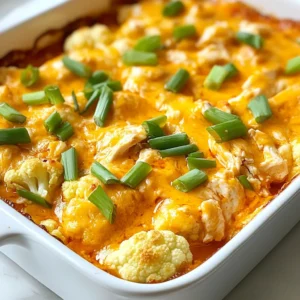 Buffalo Chicken Cauliflower Casserole Simple Recipe