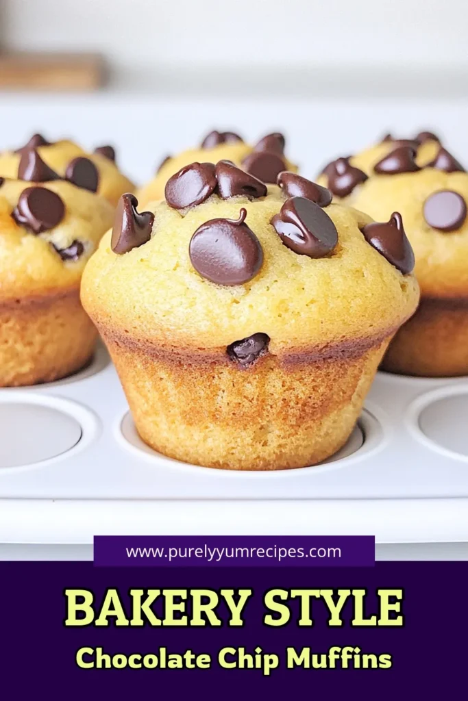 Bake up a batch of these irresistible Bakery-Style Chocolate Chip Muffins that will impress everyone! Made with simple ingredients like all-purpose flour, butter, and plenty of chocolate chips, these muffins are perfect for any occasion. Follow our easy recipe and enjoy warm, melt-in-your-mouth chocolate goodness. Click through to explore this delicious recipe and elevate your baking game today! #ChocolateChipMuffins #BakingRecipes #MuffinLove #YummyBakes
