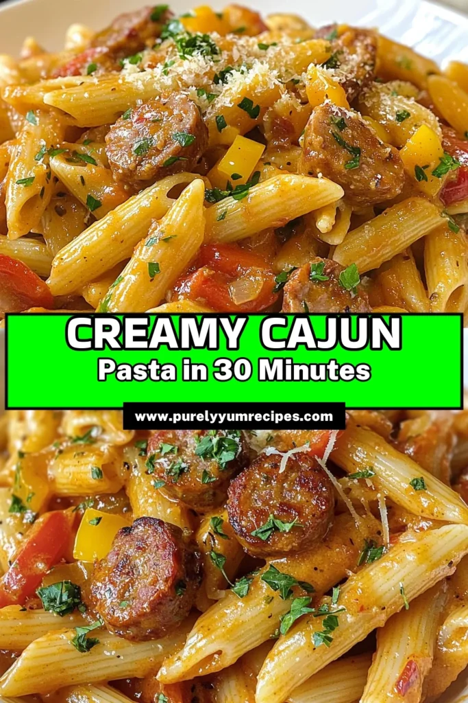 Discover the ultimate comfort food with this creamy Cajun sausage pasta recipe! Perfect for quick weeknight dinners, this dish combines succulent Cajun sausage with creamy pasta for a flavor explosion. With just 30 minutes of prep time, it's one of the easiest Cajun recipes to prepare, making it a must-try for penne pasta lovers. Dive into this delicious Cajun cuisine dinner recipe and elevate your meal tonight! Save this recipe for creamy pasta perfection! #CajunSausagePasta #EasyCajunRecipes #PennePastaDishes #CreamyPastaRecipes