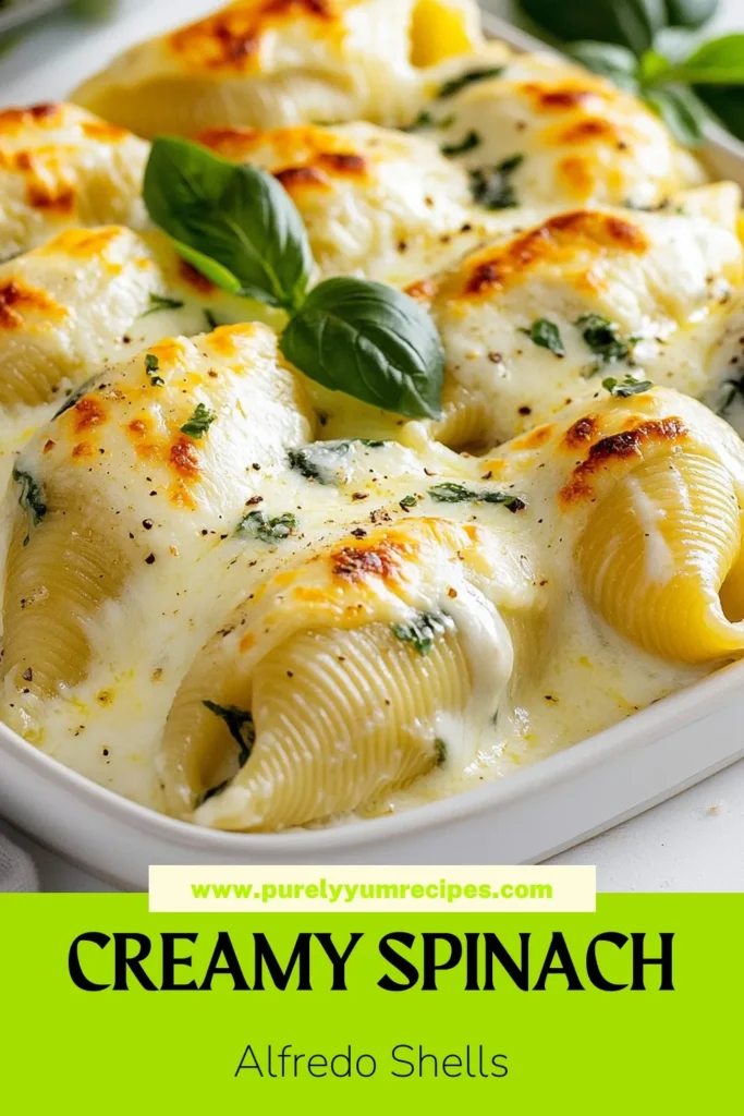 Indulge in these creamy stuffed shells filled with a delightful ricotta cheese mix and drenched in rich Alfredo sauce. This easy stuffed shells recipe is perfect for a comforting meal. You’ll love how simple and delicious this baked pasta shells with Alfredo can be! Try this Alfredo pasta recipe for dinner tonight and impress your family. Save this creamy Alfredo stuffed shells to your favorites! #StuffedShells #AlfredoPasta #EasyDinner #PastaRecipes
