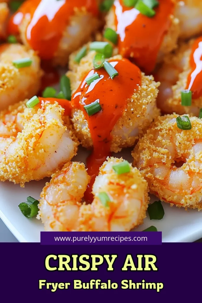 Get ready to spice up your mealtime with Air Fryer Buffalo Shrimp Delight! This easy and flavorful recipe features succulent shrimp marinated in buttermilk, then coated in a crunchy Panko mixture and tossed in tangy buffalo sauce. Perfect for a quick dinner or party appetizer, your taste buds will thank you! Click through for the full recipe and enjoy a delicious burst of flavor. #BuffaloShrimp #AirFryerRecipes #SeafoodLovers #EasyDinnerIdeas
