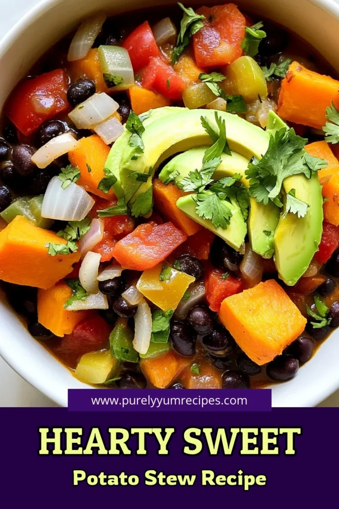 Warm up your dinner with this delicious Sweet Potato Black Bean Stew! Packed with hearty ingredients like sweet potatoes, black beans, and spices, this cozy dish is perfect for a healthy weeknight meal. Cook it effortlessly in your slow cooker and enjoy rich flavors that will satisfy your cravings. Ready to get cooking? Click through for the full recipe and make your mealtime special! #SweetPotatoStew #VegetarianRecipes #ComfortFood #HealthyEating