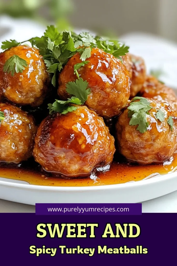 Give your dinner an exciting twist with these Honey Sriracha Turkey Meatballs! Perfectly combining sweet and spicy, these easy dinner ideas are made with ground turkey for a healthy alternative. Explore this delightful recipe for sweet and spicy meatballs that everyone will love. Great for meal prep or family meals. Try them tonight and elevate your dinner game! Save this recipe for your next cooking adventure! #GroundTurkeyRecipes #HealthyMeatballRecipes #SweetAndSpicyMeatballs #EasyDinnerIdeas