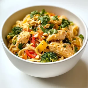 Thai Peanut Chicken Noodles Savory and Simple Dish
