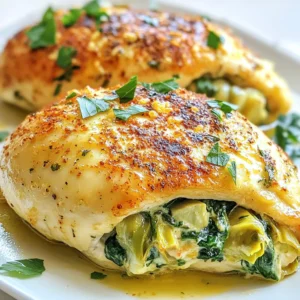 Artichoke Spinach Stuffed Chicken Breast Savory Delight