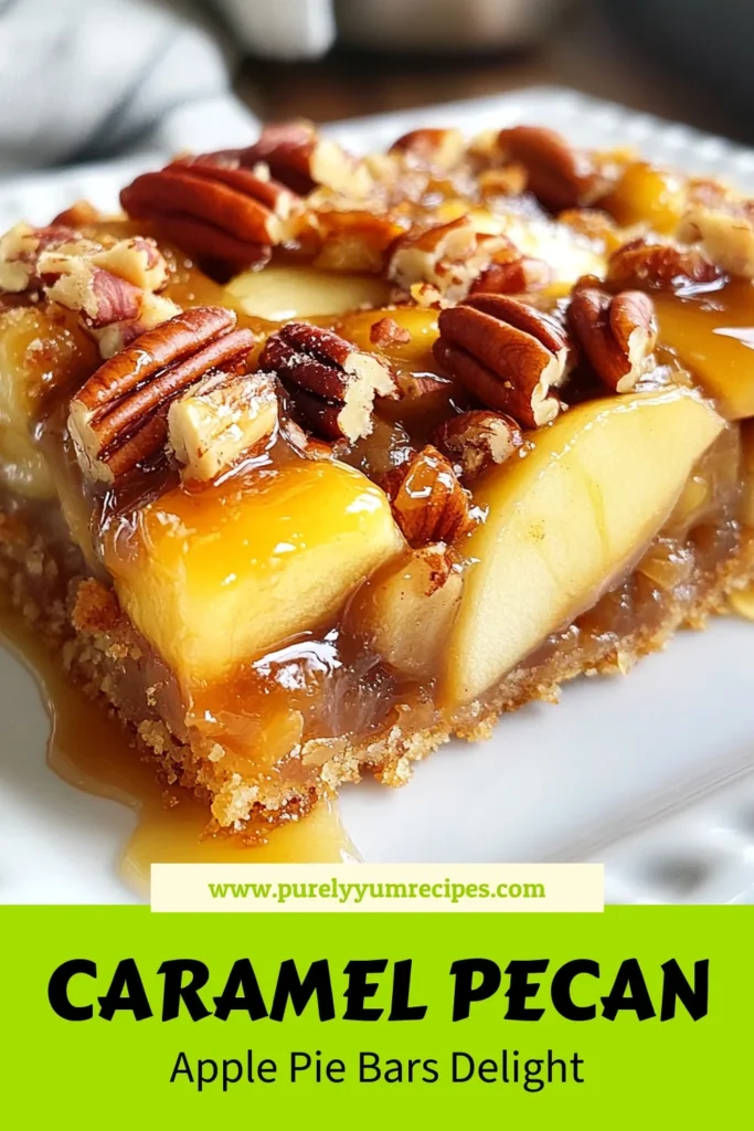 Indulge in the sweet and nutty delight of Caramel Pecan Apple Pie Bars! This easy caramel apple dessert combines the classic flavors of an apple pie with a chewy pecan crust, making it the perfect treat for any occasion. With our easy Apple Pie Bars recipe, you can impress family and friends with these homemade apple pie bars. Don’t miss out—pin this recipe for your next baking adventure! #CaramelPecanApplePieBars #PecanDessertBars #EasyCaramelAppleDessert #HomemadeApplePieBars