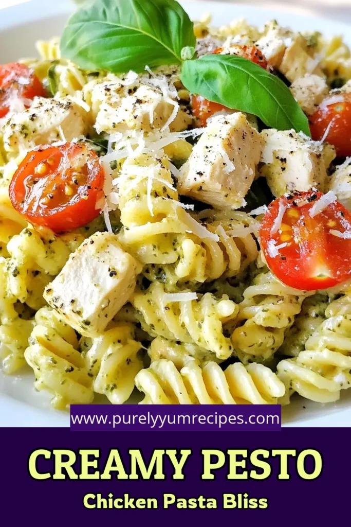 Indulge in this creamy pesto chicken pasta, a delicious and easy chicken pasta recipe that’s perfect for a quick weeknight dinner. Made with homemade pesto pasta, tender chicken, and fresh veggies, this creamy pasta dish is sure to please the whole family. Elevate your mealtime with this scrumptious recipe today! Save and share for later! #CreamyPestoChickenPasta #EasyChickenPasta #HomemadePestoPasta #QuickDinnerIdeas