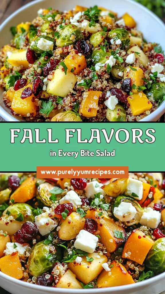 Delight in the flavors of fall with this Autumn Harvest Grain Salad! Loaded with nutritious quinoa and roasted butternut squash, this healthy fall salad is perfect for any occasion. Featuring tart apples and sweet cranberries, it's a flavorful harvest salad that will impress your guests. Try this quinoa salad recipe for a festive touch! Save this autumn grain salad for your next holiday gathering! #FallRecipes #HealthyEating #QuinoaSalad #HarvestSalad