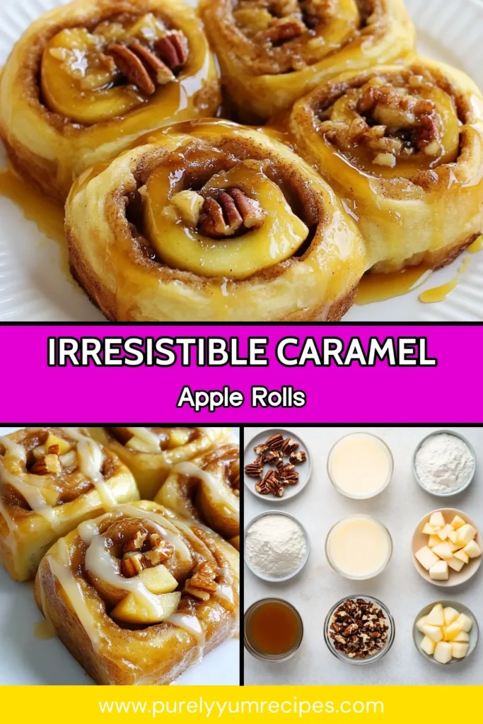 Indulge in our delicious Caramel Apple Cinnamon Rolls recipe! Perfect for breakfast or dessert, these homemade cinnamon rolls with apple are drizzled with rich caramel and topped with the best cinnamon roll frosting made from cream cheese. This easy caramel cinnamon rolls recipe guarantees soft, fluffy rolls with every bite. Don't miss out on this sweet treat – save it for your next baking session! #CinnamonRolls #Baking #DessertRecipe #FallFlavors