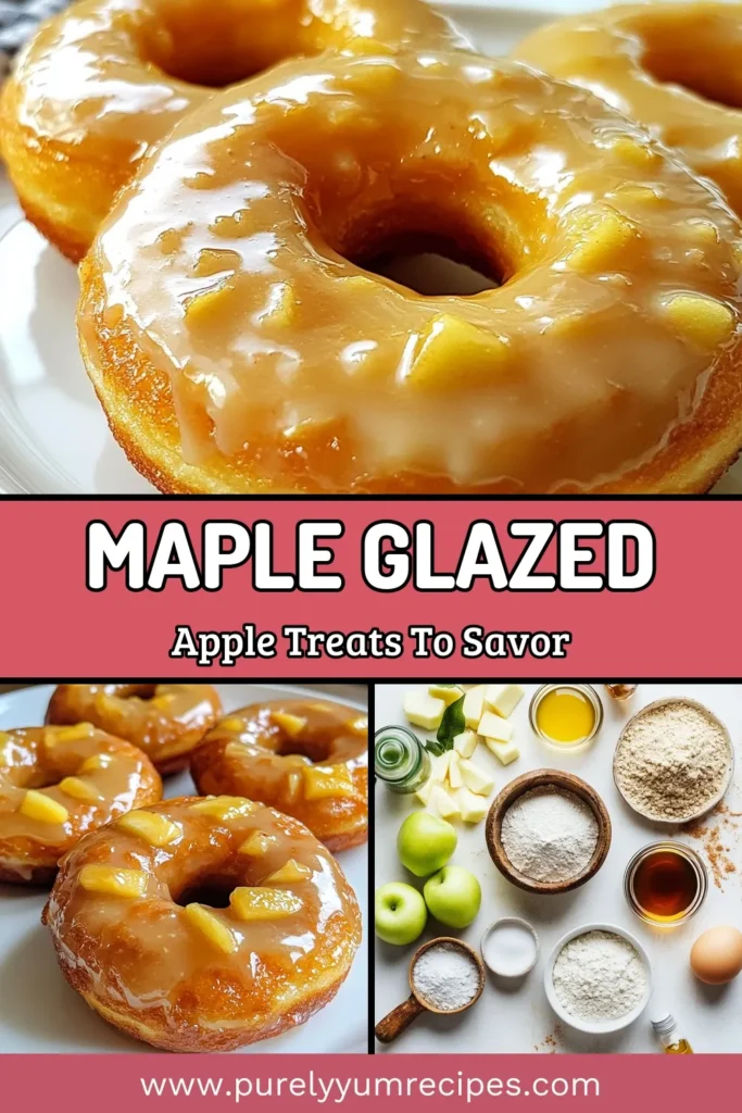 Indulge in these delightful Maple Glazed Apple Donuts with our easy maple glaze! This homemade apple donuts recipe combines apple cider and spices, creating the perfect treat. Discover how to bake these fluffy, delicious donuts in just 35 minutes. Perfect for breakfast or a sweet snack! Save this maple glazed donuts recipe and treat yourself! #MapleGlazedDonuts #AppleCiderDonuts #HomemadeAppleDonuts #BakedAppleDonutsRecipe