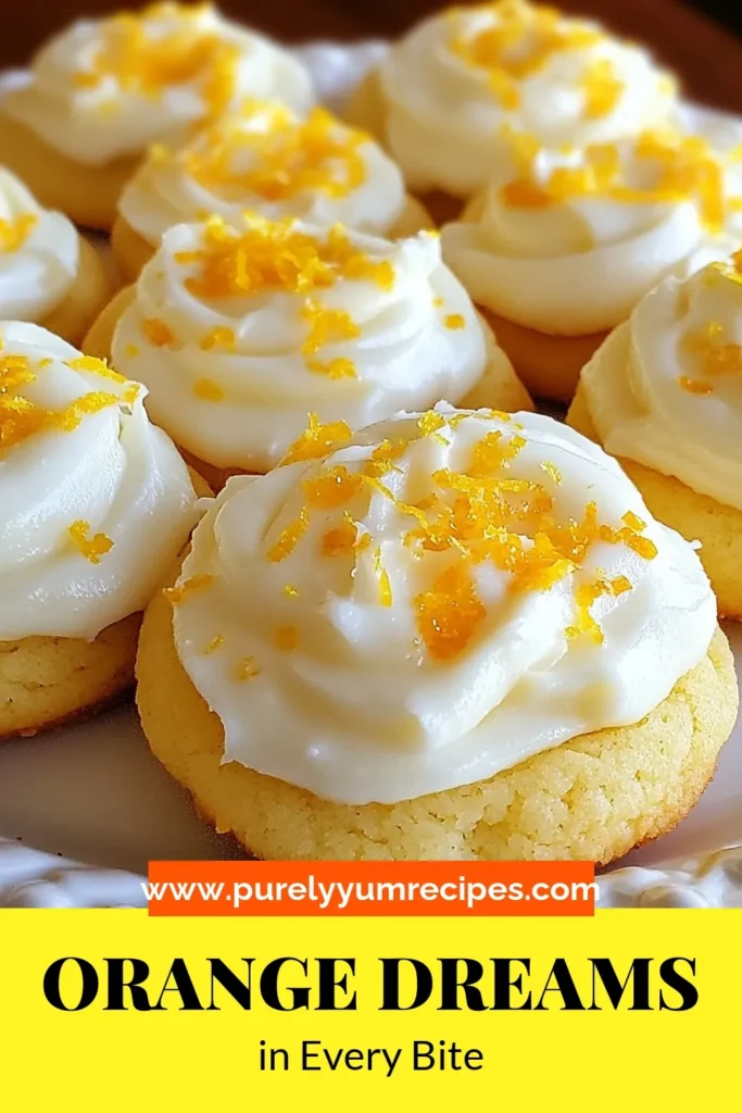 Indulge in the sweetness of Orange Creamsicle Cookies with this easy orange dessert recipe! These sugar cookies with orange zest are perfectly soft and frosted to perfection. With fresh orange juice and vibrant flavor, they make the ideal treat for any occasion. Bake these delicious orange flavored cookies and wow your guests! Try this scrumptious recipe now and save for later! #OrangeCreamsicleCookies #FrostedOrangeCookies #EasyOrangeDessertRecipe #OrangeFlavoredCookies