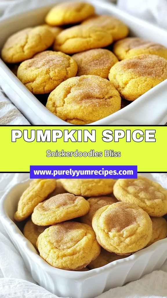 Indulge in the cozy flavors of fall with these delicious Pumpkin Spiced Snickerdoodles! This easy pumpkin cookie recipe combines classic snickerdoodle variations with the warmth of pumpkin and spices, making it the perfect pumpkin dessert cookie for any occasion. Bake up a batch and enjoy these delightful treats with family and friends. Don't forget to save this recipe for your fall baking favorites! #PumpkinSpicedSnickerdoodles #FallCookieRecipe #EasyPumpkinCookies #PumpkinDessertCookies