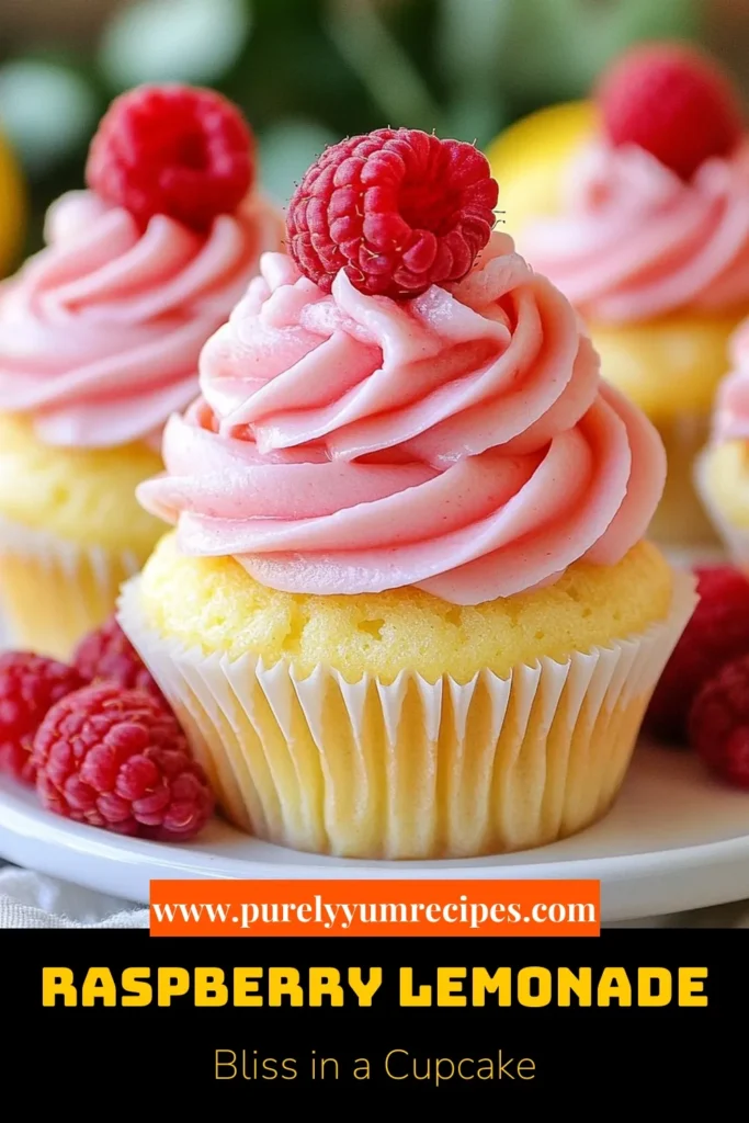 Indulge in these delicious Raspberry Lemonade Cupcakes, perfect for summer gatherings! This easy cupcake recipe features moist lemon sponge infused with fresh raspberries and topped with a delightful lemon raspberry frosting. Ideal for fresh raspberry desserts lovers, these cupcakes are sure to impress. Bake a batch today and elevate your dessert game! Don’t forget to save for later! #RaspberryLemonadeCupcakes #SummerCupcakeRecipes #FreshRaspberryDesserts #EasyCupcakeRecipe