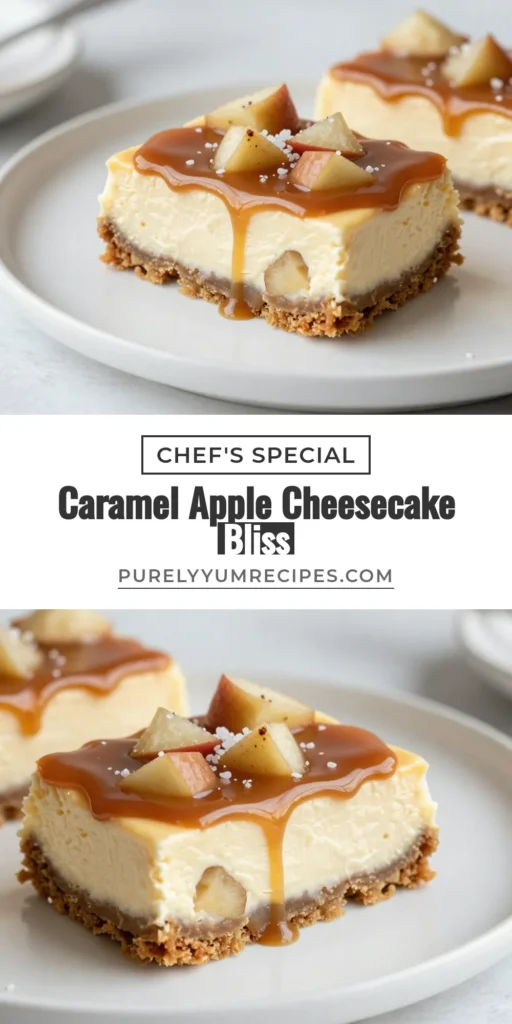 Indulge in the delightful flavors of Caramel Apple Cheesecake Bars, the perfect easy cheesecake dessert for fall! Made with creamy cream cheese and sweet caramel, these bars are a must-try for apple desserts with caramel lovers. This simple cream cheese bars recipe will impress at any gathering. Enjoy them chilled for a refreshing treat. Ready to whip up this irresistible fall dessert recipe? Save now and satisfy your dessert cravings! #CheesecakeBars #FallDesserts #AppleDesserts #EasyRecipes