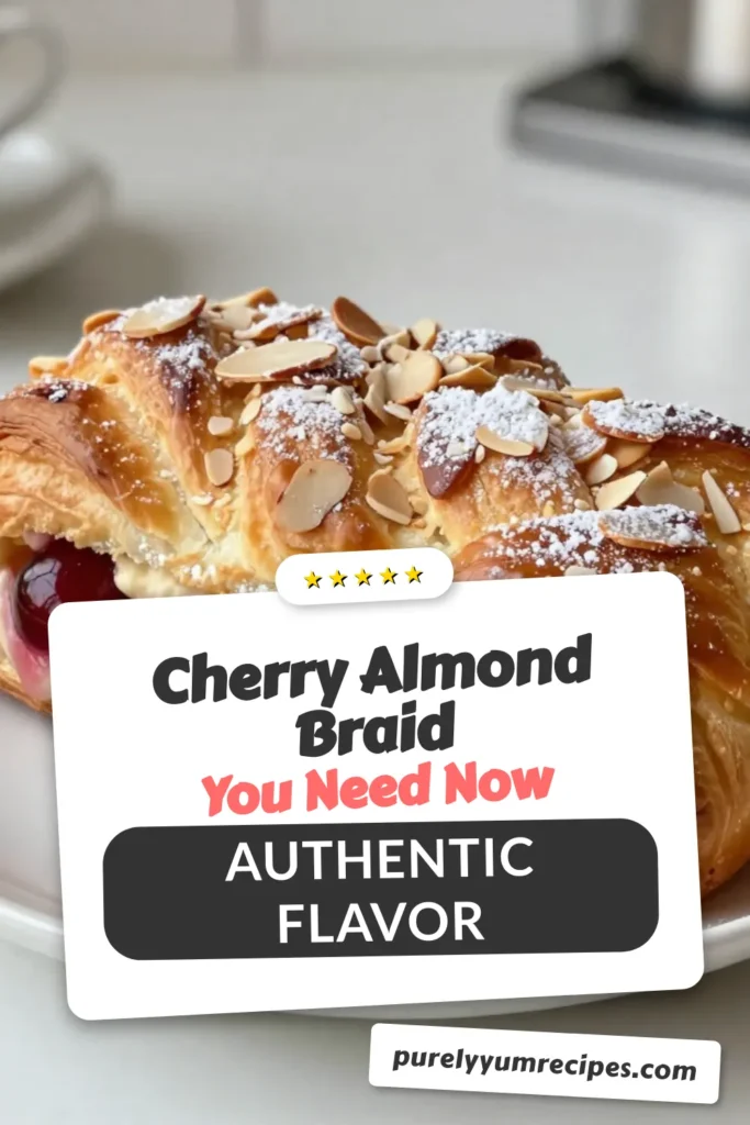 Indulge in the deliciousness of this Cherry Almond Danish Braid! This easy Danish recipe combines flaky puff pastry with rich almond cream and sweet cherry pie filling, making it a standout among puff pastry recipes. Perfect for brunch or dessert, this Cherry Almond Danish Braid is sure to impress. Try it today and enjoy the delightful flavors! Don’t forget to save for later! #DanishBraid #PuffPastryRecipes #CherryPieFillingDesserts #EasyDanishRecipe
