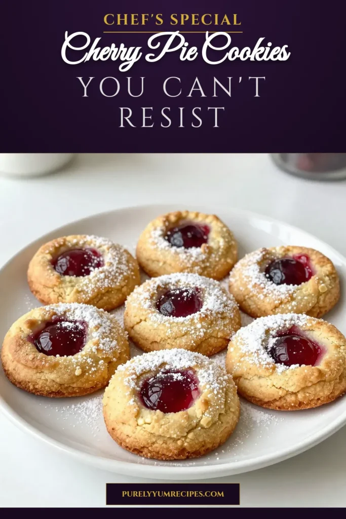 Indulge in these delightful cherry pie cookies that combine the classic flavors of cherry filling and almond extract, making them an irresistible dessert. Perfect for any occasion, this homemade cookie recipe yields 24 delicious cookies, perfect for sharing. Discover the joy of baking with these easy cherry filling cookies and impress your family and friends. Try this dessert cookies recipe today! Save the recipe for later! #CherryPieCookies #DessertCookies #HomemadeRecipes #BakingFun