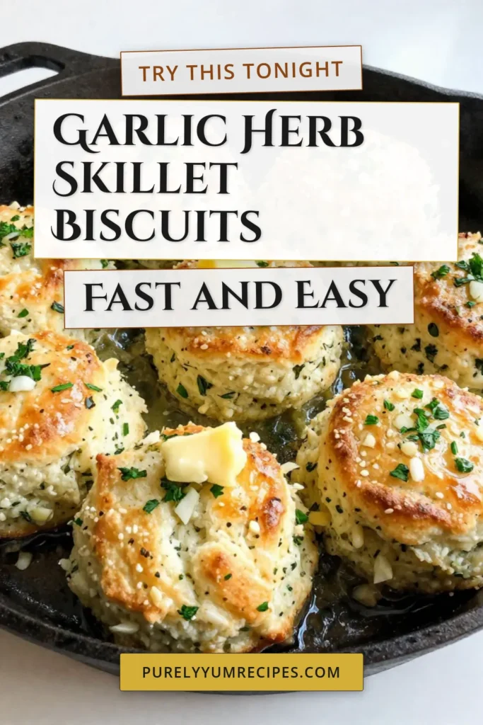Unlock the secret to incredible Garlic Herb Biscuits with this easy skillet biscuit recipe! These homemade biscuits with garlic are fluffy, flavorful, and perfect for any meal. In just 30 minutes, you can enjoy warm, golden biscuits that are made right in your skillet. Ideal for breakfast or as a side dish, these easy garlic biscuits will impress everyone! Save this recipe for your next gathering! #GarlicHerbBiscuits #SkilletBiscuits #HomemadeBiscuits #FluffyBiscuits