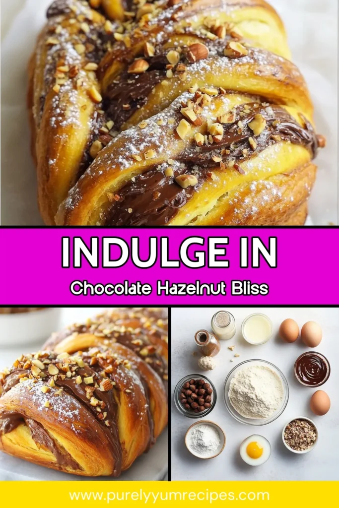 Indulge in the luxurious flavors of Chocolate Hazelnut Babka with this easy babka recipe! Perfectly swirled with Nutella, this Chocolate Babka Recipe is an irresistible hazelnut spread dessert that's sure to impress. Enjoy the soft, sweet dough filled with chocolatey goodness and crunchy hazelnuts. Save this recipe to create a stunning treat for your family or friends! #ChocolateHazelnutBabka #EasyBabkaRecipe #NutellaBabka #HazelnutSpreadDessert