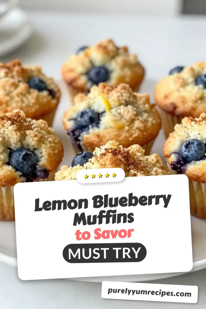 Indulge in these delicious blueberry lemon muffins with a scrumptious crumb topping! This easy blueberry muffins recipe features fresh blueberries and zesty lemon for a delightful blueberry lemon dessert. Perfect for breakfast or a sweet snack, these homemade blueberry muffins are sure to impress. Get baking and enjoy this mouthwatering treat! Try it out today! #BlueberryMuffins #LemonDessert #BakingRecipes #CrumbToppingMuffins