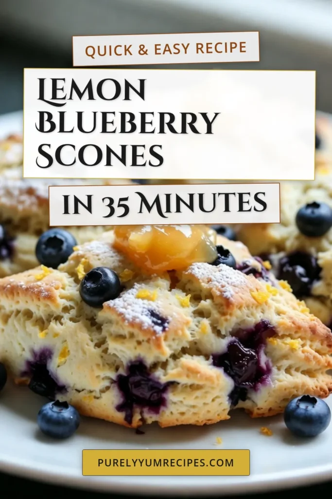 Indulge in the delightful flavors of homemade lemon blueberry scones with this easy scone recipe! These fresh blueberry scones are perfect for breakfast or tea time and feature a zesty lemon twist. Enjoy the perfect blend of sweet blueberries and refreshing lemon in every bite. Try making these delicious lemon blueberry scones today and elevate your baking skills! Save this blueberry scone recipe for your next baking adventure! #LemonBlueberryScones #EasySconesWithLemon #BlueberrySconeRecipe #HomemadeLemonScones