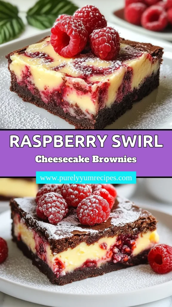 Indulge in the ultimate dessert with these Raspberry Swirl Cheesecake Brownies! This swirl brownies recipe combines rich chocolate brownie goodness with creamy raspberry cheesecake for a treat that delights the senses. Perfect as raspberry dessert bars, these chocolate raspberry brownies are sure to impress. Ready to create this delicious cheesecake brownie recipe? Click to discover the full recipe and elevate your baking game! #RaspberryCheesecakeBrownies #Brownies #DessertRecipes #BakingJoy