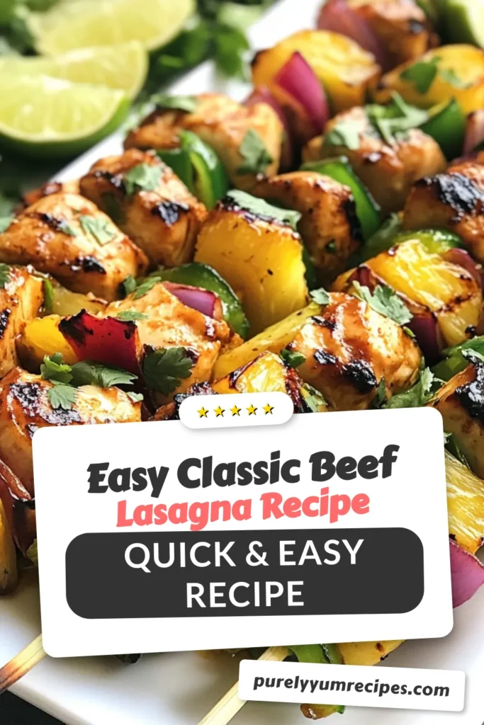 Discover the deliciousness of BBQ Pineapple Chicken Kabobs, the ultimate summer grilling idea! These easy kabob recipes combine tender chicken with juicy pineapple for a sweet and savory treat. Perfect for any gathering, these pineapple chicken skewers are sure to impress. Elevate your grilled chicken recipes and enjoy a taste sensation that's fun to make and even better to eat. Save this recipe today! #BBQChickenKabobs #GrilledChickenRecipes #SummerGrilling #EasyKabobRecipes