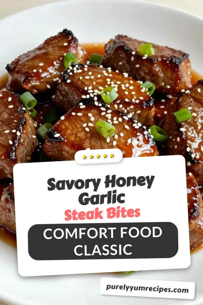 Indulge in these mouthwatering honey garlic steak bites that are sure to impress! This savory steak recipe is perfect as quick steak appetizers or easy beef bites for any occasion. Marinated to perfection and cooked for ultimate flavor, these marinated steak skewers will be a hit at your next gathering. Discover the full recipe and elevate your dining experience today! #HoneyGarlicSteakBites #QuickSteakAppetizers #SavorySteakRecipe #EasyBeefBites
