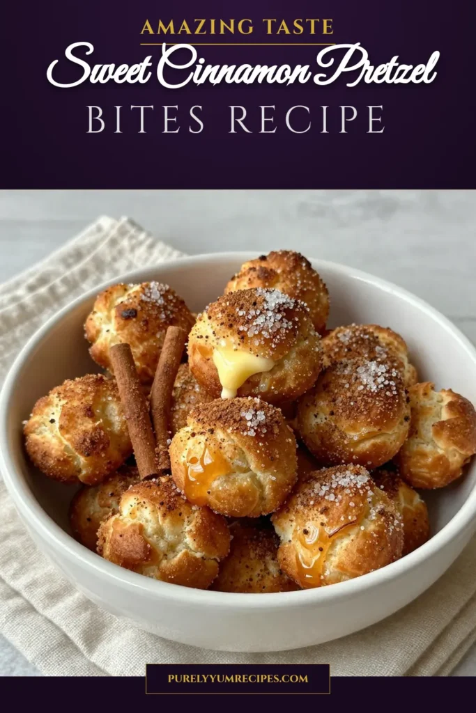 Indulge in the sweet, gooey goodness of homemade cinnamon sugar pretzel bites! This easy cinnamon pretzel bites recipe uses the baking soda pretzel method for a deliciously soft texture. In just 1 hour and 30 minutes, you can create 24 irresistible pretzel bites that are perfect for snacking or sharing. Don’t miss the chance to delight your taste buds—pin this easy recipe now! #CinnamonSugarPretzelBites #SoftPretzelBites #BakingSodaPretzelMethod #EasyCinnamonPretzelBites