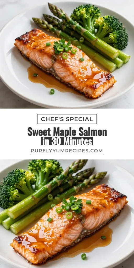 Discover this delicious maple glazed salmon recipe, perfect for a healthy salmon dinner. With a quick and easy method, you'll create tender baked salmon with maple syrup that will impress everyone. The Asian-inspired salmon marinade combines maple syrup, soy sauce, and fresh ginger for an unforgettable flavor. Get your recipe ready and elevate your dinner tonight! Save this healthy dish for later! #MapleGlazedSalmon #EasySalmonRecipes #HealthyDinner #BakedSalmon