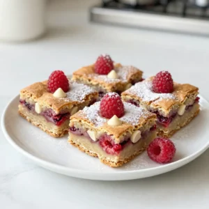 Raspberry White Chocolate Blondies Dreamy Sweet Treat