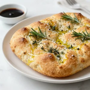 - 4 cups all-purpose flour - 2 teaspoons instant yeast - 1 teaspoon sugar - 2 teaspoons salt - 1&frac12; cups warm water (110&deg;F or 43&deg;C) - 6 tablespoons olive oil, divided - 4 cloves garlic, minced - 2 tablespoons fresh rosemary, finely chopped - 1 tablespoon fresh thyme, finely chopped - Coarse sea salt for sprinkling - Black pepper to taste Use precise measurements for best results. Here&rsquo;s a quick guide: - All-purpose flour: Use a dry measuring cup for accuracy. - Instant yeast: Level off the teaspoon to avoid too much rise. - Sugar: Just one teaspoon will help the yeast activate. - Salt: Use fine sea salt to mix well with flour. - Warm water: A thermometer helps ensure it&rsquo;s the right temp. - Olive oil: Measure each tablespoon carefully for even flavor. - Garlic, rosemary, and thyme: Chop finely for better distribution. - Fresh garlic gives the best flavor. Look for firm cloves. - Use high-quality olive oil for a rich taste. - Fresh herbs add great aroma and depth. Dried herbs won&rsquo;t work as well. - Make sure your flour is fresh. Stale flour can ruin your bread. - Use coarse sea salt for a nice texture on top. - Check the expiry date on yeast. Active yeast is essential for rise. {{ingredient_image_2}} Start by getting your yeast ready. In a large mixing bowl, pour in 1&frac12; cups of warm water. The water should feel warm to your touch, around 110&deg;F (43&deg;C). Sprinkle 1 teaspoon of sugar and 2 teaspoons of instant yeast on top of the water. Let this sit for about 5 minutes. You want to see bubbles form on the surface. This shows the yeast is alive and ready. Now, add 4 cups of all-purpose flour and 2 teaspoons of salt to the yeast mixture. Stir everything with a wooden spoon. Keep mixing until a sticky dough forms. It may look messy, but that's okay! Drizzle 2 tablespoons of olive oil over the dough. Use your hands to knead the dough right in the bowl for about 5 minutes. You want it to feel smooth and elastic. After kneading, cover the bowl with a damp cloth. Place it in a warm spot so it can rise. Let it sit for about 1 hour, or until it doubles in size. Once the dough has risen, gently punch it down to let out the air. Grab a large baking sheet, about 12x18 inches, and pour the remaining 2 tablespoons of olive oil in it. Spread the oil evenly across the sheet. Now, transfer the dough to the sheet and stretch it gently to fit. Use your fingertips to create dimples all over the dough. This gives focaccia its classic look and texture. In a small bowl, mix the last 2 tablespoons of olive oil with 4 cloves of minced garlic, 2 tablespoons of chopped rosemary, and 1 tablespoon of chopped thyme. Brush this mixture over the dough. Sprinkle coarse sea salt and black pepper on top. Let the dough rest for another 20-30 minutes while your oven heats to 425&deg;F (220&deg;C). Once ready, bake the focaccia for 20-25 minutes. It should turn golden brown and smell amazing. After baking, take it out and let it cool slightly before slicing. Enjoy your warm garlic herb focaccia! To get a great rise, use warm water. The water should feel like a warm bath. This helps activate the yeast. Let the mixture sit until it is frothy. This shows the yeast is alive. Knead the dough well. A smooth, elastic dough rises better. Cover the bowl with a damp cloth. Place it in a warm spot. A cozy kitchen corner works well. Moisture is key for soft focaccia. Use enough olive oil in the dough. This adds flavor and keeps it moist. During baking, steam helps too. You can place a pan of water in the oven. This creates steam, making the bread soft. Brush olive oil on top before baking. This adds flavor and helps with moisture. Avoid using cold water; it slows yeast growth. Don&rsquo;t rush the rising time. If the dough does not double, it won&rsquo;t be fluffy. Be careful with salt. Too much can kill the yeast. Always measure ingredients accurately. Lastly, don&rsquo;t skip the dimpling step. Dimpling creates pockets for oil and herbs, making it tasty! Pro Tips Use High-Quality Olive Oil: The flavor of your focaccia will greatly benefit from using a high-quality extra virgin olive oil. It enhances the overall taste and adds a rich aroma. Experiment with Toppings: While garlic and herbs are traditional, feel free to experiment with toppings like sun-dried tomatoes, olives, or cheese for a unique twist. Let It Rest: Allowing the dough to rest after stretching it on the baking sheet helps develop flavor and improves texture, resulting in a more enjoyable focaccia. Check for Doneness: Ovens can vary, so keep an eye on the focaccia while baking. It&rsquo;s done when it&rsquo;s golden brown and sounds hollow when tapped on the bottom. {{image_4}} You can change up the herbs in your focaccia to match your taste. Some great options include: - Basil - Oregano - Sage - Dill Mix and match these herbs with garlic for a unique flavor. Fresh herbs give a strong taste. If you use dried herbs, cut the amount in half. They are more potent than fresh ones. Toppings can add fun and flair to your focaccia. Here are some tasty ideas: - Cherry tomatoes, halved - Olives, pitted and sliced - Cheese, like feta or mozzarella - Caramelized onions - Roasted peppers Feel free to get creative! Just remember to press the toppings into the dough so they stay put while baking. If you need a gluten-free option, use a gluten-free flour mix. Make sure it is designed for bread. Here&rsquo;s a simple swap: - Replace all-purpose flour with a 1:1 gluten-free flour blend. Follow the same steps in the recipe. The dough may feel different, but it should still rise. Enjoy your gluten-free focaccia with the same great taste! To keep your focaccia fresh, wrap it in plastic wrap or foil. This will help prevent it from drying out. Store it at room temperature for up to two days. If you want to keep it longer, consider refrigerating it. Just know that cold air can change its texture. To reheat focaccia, preheat your oven to 350&deg;F (175&deg;C). Place the focaccia directly on the oven rack or a baking sheet. Heat for about 10 minutes. This will revive its crispy crust and soft inside. You can also use a skillet on low heat. Add a bit of olive oil for extra flavor. If you have extra focaccia, freeze it. Cut it into slices. Wrap each piece in plastic wrap and then in foil. Place these in a freezer bag to avoid freezer burn. It can last up to three months in the freezer. When ready to eat, thaw it in the fridge overnight. Reheat as mentioned above for the best taste. You can serve focaccia with many dishes. It pairs well with soups and salads. Try it with a fresh tomato salad, or a warm bowl of minestrone soup. Focaccia also makes a great base for sandwiches. Add meats, cheeses, or roasted veggies for a tasty meal. For a simple snack, dip it in olive oil or balsamic vinegar. You can also enjoy it with cheese and cured meats for a charcuterie board. The options are endless! Yes, you can use active dry yeast. Just remember to activate it first. To do this, mix it with warm water and sugar. Let it sit until it becomes frothy. This usually takes about 5 to 10 minutes. After it&rsquo;s active, mix it into your dough as the recipe directs. Keep in mind, the rise time may be longer. This can add extra flavor to your focaccia. Focaccia is done when it&rsquo;s golden brown. The top should look nice and crisp. You can also tap the bottom of the bread. If it sounds hollow, it&rsquo;s ready. Use a toothpick to check the inside if you&rsquo;re unsure. The toothpick should come out clean. The aroma will also be inviting, filling your kitchen with a warm scent. Enjoy it while it&rsquo;s fresh! You learned about the key ingredients and steps to make focaccia. I highlighted tips for better dough, common mistakes to avoid, and tasty variations. Storing your focaccia properly will keep it fresh for longer. Remember, using good quality ingredients makes a big difference. With practice, you can create delicious focaccia that impresses anyone. Now, it's time to get into the kitchen and bake your own! Enjoy your journey with this simple and delightful bread.