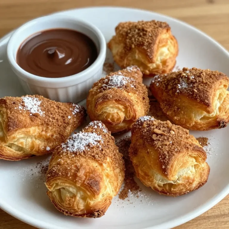 - 1 sheet of puff pastry - 1/2 cup granulated sugar - 2 teaspoons ground cinnamon - 1/4 cup unsalted butter - Flour for dusting - Pinch of sea salt In this recipe, I focus on simple, tasty ingredients. The puff pastry gives these treats a flaky base. Granulated sugar adds sweetness, while ground cinnamon brings warmth and spice. Unsalted butter is key for richness. I also suggest using flour for dusting. This prevents sticking when rolling out the pastry. A pinch of sea salt is optional but can enhance the flavor. It balances the sweetness and adds depth. These ingredients come together to create a snack that’s hard to resist. You can enjoy them warm, fresh from the oven, or save some for later. The choice is yours! {{ingredient_image_2}} - Preheat your oven to 400°F (200°C). - Roll out the puff pastry to 1/8 inch thickness. Start by preheating the oven. This step is key for a crispy finish. While the oven heats, grab your puff pastry. Lay it on a lightly floured surface. Use a rolling pin to thin the pastry evenly. Aim for a rectangle shape. This will help it puff nicely. - Combine sugar and cinnamon. - Brush pastry with melted butter. In a bowl, mix granulated sugar with ground cinnamon. Stir until well combined. This blend is what makes your elephant ears sweet and tasty. Next, take melted butter and brush it over the rolled pastry. Cover every inch to add flavor. - Fold pastry and slice. - Bake until golden brown. Now, fold each long side of the pastry toward the center. Overlap them slightly. This creates the shape of elephant ears. Slice the folded pastry into 1-inch thick pieces. Gently flatten each piece. Space them on a baking sheet lined with parchment paper. Bake these treats for about 12-15 minutes. Look for a golden brown color and a puffed-up shape. Enjoy the warm, sweet aroma that fills your kitchen! To achieve the best puff in your elephant ears, work with cold puff pastry. Thaw it in the fridge, not on the counter. This keeps the butter in the dough firm. The cold butter creates steam during baking, which helps the pastry puff up nicely. Add extra sugar if you want a sweeter treat. After you bake the elephant ears, sprinkle more cinnamon sugar on top. This creates a crunchy layer that enhances the flavor. A pinch of sea salt also boosts sweetness. It gives a nice contrast to the sugar. For presentation, serve your elephant ears warm on a fun plate. Dust them lightly with powdered sugar for a pretty touch. You can also arrange them in a fan shape for an eye-catching display. Pair your elephant ears with sauces for dipping. Chocolate sauce or caramel sauce works well. The warm pastries and sweet dips create a treat that everyone will love. Enjoy your tasty snack with friends or family! Pro Tips Use Cold Puff Pastry: Ensure your puff pastry is cold when rolling it out. This helps achieve a flakier texture as it puffs in the oven. Experiment with Flavors: Feel free to add different spices such as nutmeg or cardamom to the cinnamon-sugar mixture for a unique twist. Don’t Skimp on Butter: Generously applying melted butter not only enhances flavor but also helps the cinnamon sugar adhere better to the pastry. Cool Before Serving: Allow the elephant ears to cool slightly before serving. This helps them maintain their shape and texture. {{image_4}} You can have fun with different flavors for your elephant ears. Here are two tasty ideas: - Chocolate cinnamon elephant ears: Add chocolate to the mix! Melt some chocolate and brush it over the pastry before sprinkling on the cinnamon-sugar. This adds a rich twist that chocolate lovers will adore. - Apple cinnamon elephant ears: Chop up some apples and mix them with cinnamon and sugar. Spread this mix on the pastry before folding. The apples add a fresh, fruity note to your treat. If you need to change the recipe for dietary needs, here are some options: - Gluten-free options: Use gluten-free puff pastry instead of regular puff pastry. Many brands offer great options that still puff up nicely. Just check the package for baking times. - Vegan substitutions: Replace the butter with a plant-based option. You can use coconut oil or vegan butter. Also, check that your puff pastry is vegan-friendly to keep this treat plant-based. These variations and modifications keep your elephant ears fun and inclusive for everyone! To keep your cinnamon sugar elephant ears fresh, store them in an airtight container. This helps to keep them crispy and tasty. If you want to keep them for longer, you can freeze them. Just place them in a freezer-safe bag. Be sure to separate layers with parchment paper to prevent sticking. When you want to enjoy them later, take them out and let them thaw in the fridge overnight. When you're ready to eat your elephant ears again, the oven is your best friend. Preheat it to 350°F (175°C). Place the elephant ears on a baking sheet lined with parchment paper. Heat them for about 5 to 7 minutes. This will bring back their crispiness. Avoid using the microwave, as it can make them soggy. Enjoy your tasty treat just like fresh! What do I do if my pastry is too sticky? If your pastry is too sticky, sprinkle a little flour on your work surface. This helps make it easier to roll. If it still sticks, chill it in the fridge for 15 minutes. This cools the butter and makes rolling easier. Can I make elephant ears ahead of time? Yes! You can prepare the elephant ears in advance. Cut and shape them, then store them in the fridge for a day before baking. Just remember to add a few extra minutes to the baking time if they are cold. What is puff pastry? Puff pastry is a light, flaky pastry made from layers of dough and butter. It puffs up when baked due to steam. This creates a deliciously airy texture that is perfect for sweet treats like elephant ears. Can I use pre-made cinnamon sugar? Absolutely! Using pre-made cinnamon sugar can save you time. Just ensure it tastes good to you, as different brands may vary in flavor. You can always add a pinch of sea salt for an extra flavor boost! You now have the tools to make delicious elephant ears. We covered ingredients, steps for prep, and tips for success. Remember, puff pastry should be thin and flaky for the best results. Don't hesitate to explore fun flavor variations or dietary swaps. Store them right to keep that fresh taste. Baking can be creative and rewarding. Enjoy every crispy bite you make!